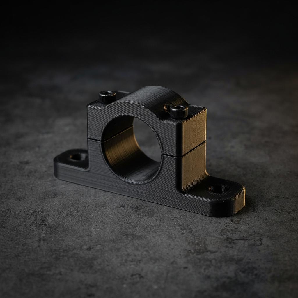 El mismo soporte de rodamiento refabricado en impresión 3D, listo para instalar